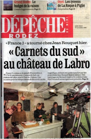 FRANCE 3 a tourné au Château de Labro
